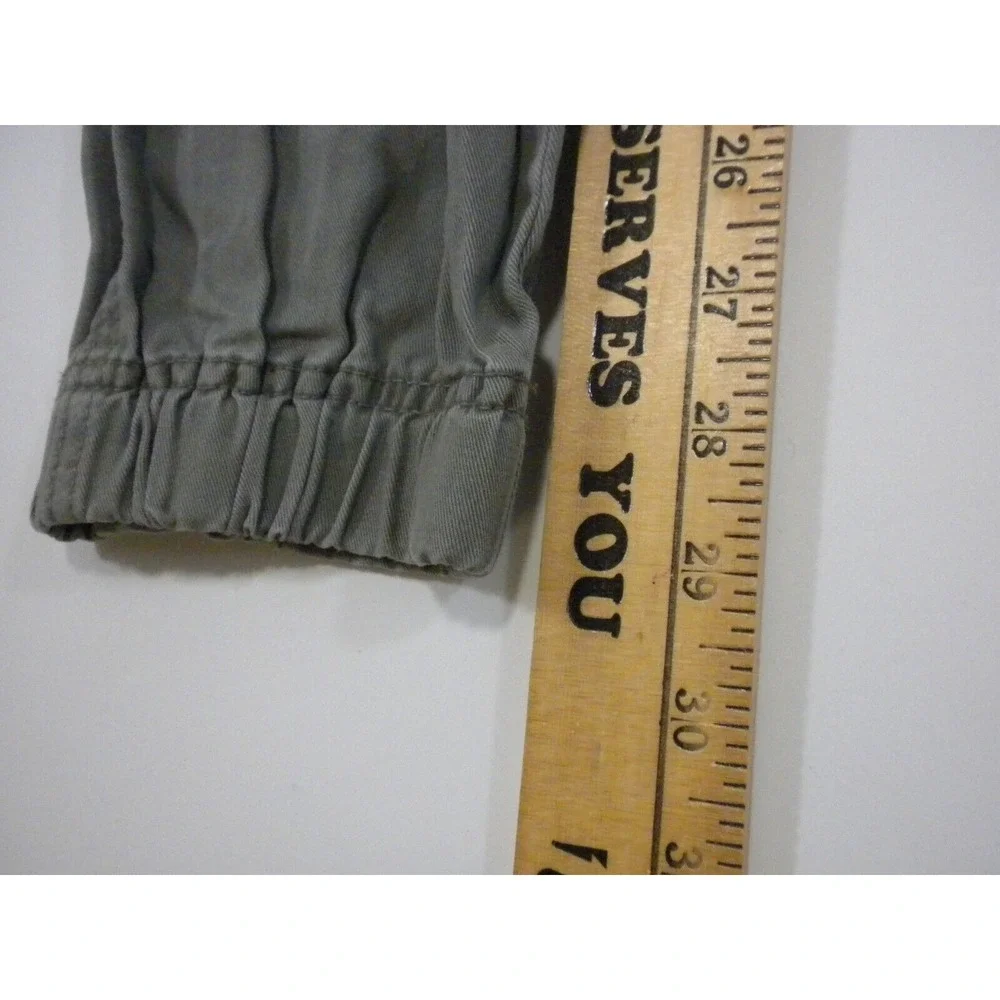 Aeropostale Joggers Mens S Green Cargo Twill‎ Stretch Tapered Elastic Cuff